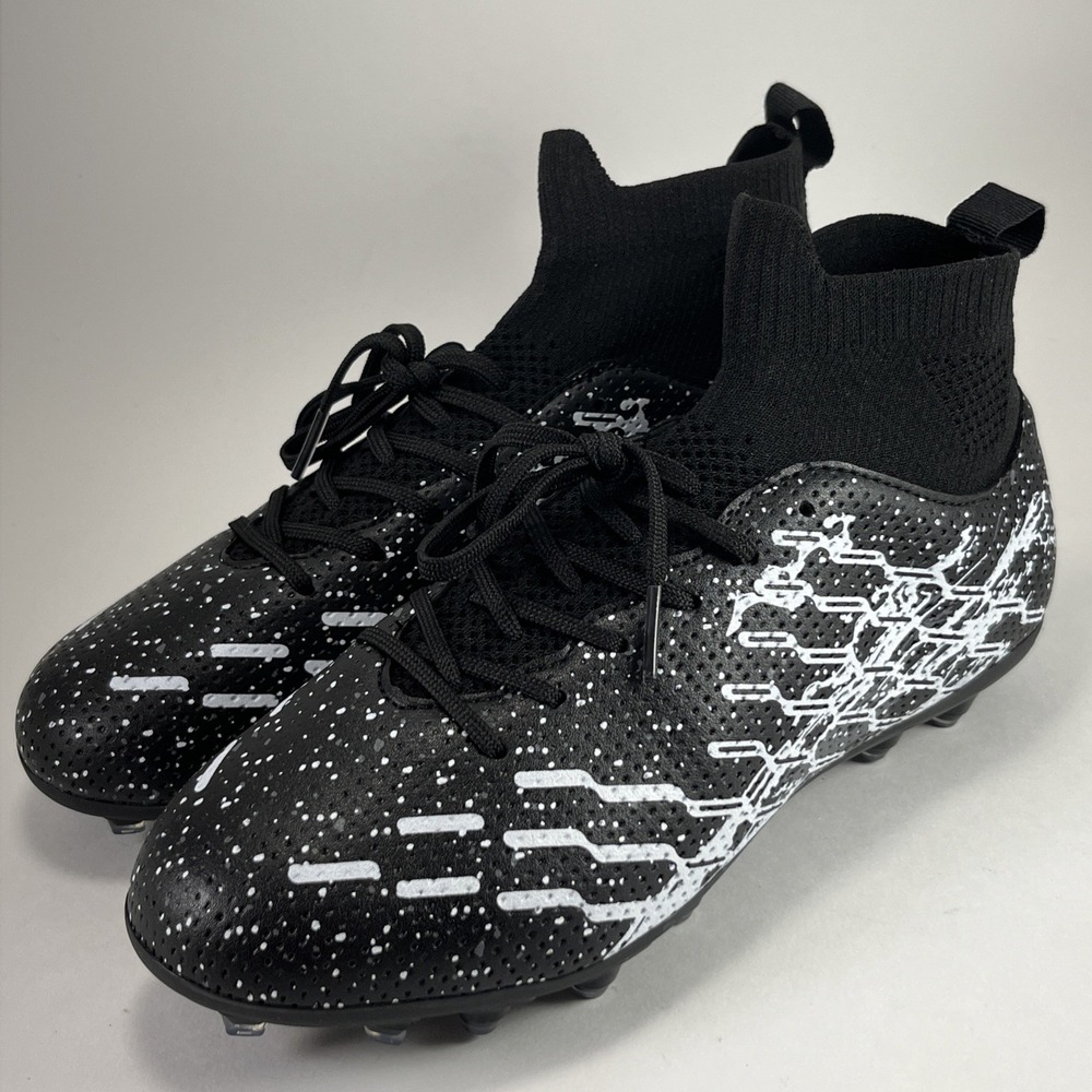 LSIDORYC Unisex Soccer Cleats Shoe Black Size 37 US Mens 5 Women 6.5 Lightweight